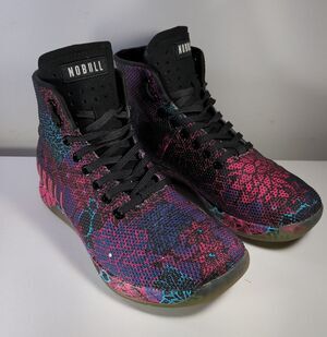 NOBULL High Top Trainer Floral Cross Training Shoes Men's 7 Women's 8.5